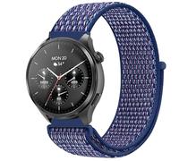 GIOPUEY 22mm Nylon Strap Compatible with Hama Smartwatch 9000/7010/6910/5000, Flexible Braided Sport Loop Strap Replacement, Breathable Nylon, Men Women - Blue