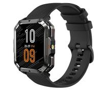 GIOPUEY 22mm Strap Compatible with Blackview W60/W70 Pro/W80 Pro, Soft silicone Watch Strap Replacement [Wear-resistant] [breathable] - Black