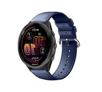 GIOPUEY 22mm Strap Compatible with Garmin Forerunner 265/255/570 47mm/Venu 2/Venu 3 45mm/Vivoactive 4, Genuine leather Watch Strap Replacement [Wear-resistant] [breathable] - Navy blue