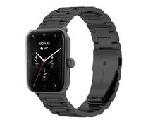 GIOPUEY 22mm Strap Compatible with -Hama Smartwatch 6010, stainless steel Watch Strap Replacement [Wear-resistant] [light] - black