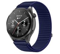 GIOPUEY 22mm Strap Compatible with Hama Smartwatch 9000/7010/6910/5000, Outdoor Sports Flexible Nylon Braided Sport Loop Strap Replacement Band - DarkBlue