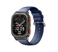 GIOPUEY 22mm Strap Compatible with KOSPET Tank M2/M3/M3 Ultra 2/T2/T3/T3 Ultra 2/Magic R10/P10/Pluse/ORB, Genuine leather Watch Strap Replacement [Wear-resistant] [breathable] - Navy blue
