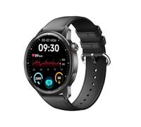 GIOPUEY 22mm Strap Compatible with Realme Watch 5/S2/S/S Pro/Watch 3/3 Pro/2/2 Pro, Genuine leather Watch Strap Replacement [Wear-resistant] [breathable] - Black