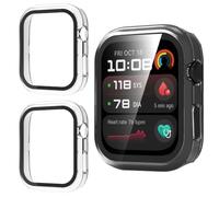 GIOPUEY 2Pcs Case for Huawei Watch D3 Screen Protector | Hard PC Case with 9H HD Tempered Glass,All Around Ultra-Thin, High Sensitivity,Scratch Resistant, Clear