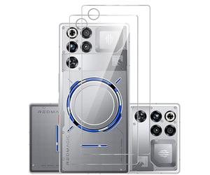 GIOPUEY Back Protector Compatible with Nubia Red Magic 11 Pro, 2 Pack Tempered Glass Back Film, High Transparency, Scratch Resistant, Bon-Slip - transparent