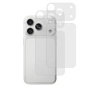 GIOPUEY Back Protector for iPhone 17 Pro, Back and Camera Plateau Coverage Protector Film, Flexible PET, Cratch Resistant, Semitransparent Matte - 2+2 Pack