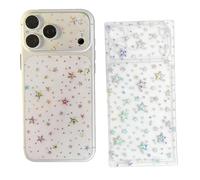 GIOPUEY Back Protector for iPhone 17 Pro Max, Back and Camera Plateau Coverage Protector Film, Flexible PET, Cratch Resistant - Star Bling 2+2 Pack