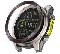 GIOPUEY Bezel Ring Compatible with Garmin Fenix 8 Solar 51mm, Bezel Styling Ring Protective Cover, Aluminum alloy metal protective watch ring - B-black/red