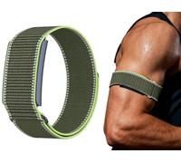 GIOPUEY Bicep Strap Compatible with Amazfit Helio Strap, ankle/arm band Soft Nylon Adjustable Bicep [Unisex] - green