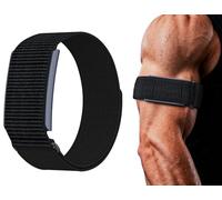 GIOPUEY Bicep Strap Compatible with Amazfit Helio Strap, ankle/arm band Soft Nylon Adjustable Bicep [Unisex] - Black