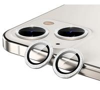 GIOPUEY Camera Protector Compatible with iPhone 15, iPhone 15 Plus Camera Lens Protector, Bling Powder Diamond, Shiny, Elegant, Easy to Install - silver
