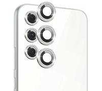 GIOPUEY Camera Protector Compatible with Samsung Galaxy A34, Samsung Galaxy A34 Camera Lens Protector, Bling Powder Diamond, Shiny, Elegant, Easy to Install - silver