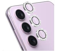 GIOPUEY Camera Protector Compatible with Samsung Galaxy A55, Samsung Galaxy A55 Camera Lens Protector, Bling Powder Diamond, Shiny, Elegant, Easy to Install - silver