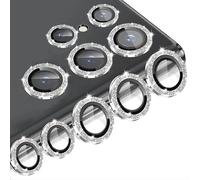 GIOPUEY Camera Protector Compatible with Samsung Galaxy S24 Ultra, Samsung Galaxy S24 Ultra Camera Lens Protector, Bling Powder Diamond, Shiny, Elegant, Easy to Install - silver
