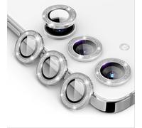 GIOPUEY Camera Protector Compatible with Samsung Galaxy S25 Plus, S25 Plus Camera Lens Protector, Bling Powder Diamond, Shiny, Elegant, Easy to Install - silver