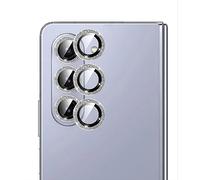 GIOPUEY Camera Protector Compatible with Samsung Galaxy Z Fold 5, Samsung Galaxy Z Fold 5 Camera Lens Protector, Bling Powder Diamond, Shiny, Elegant, Easy to Install - silver