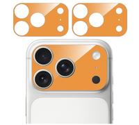GIOPUEY Camera Protector for iPhone 17 Pro Max, Tempered Glass Camera Plateau Coverage Protector, Anti-Scratch, Lens Exposure - 2 Pack Orange