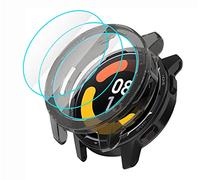 GIOPUEY Case + 3 flexible Screen Protector Compatible with Xiaomi Watch S1 Active, Soft TPU, Shock Resistant - black