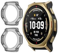 GIOPUEY Case Compatible with Amazfit T-Rex 3 Pro 44mm, [2 PACK] Soft TPU, Shock Resistant Cover - BLACK+BLACK