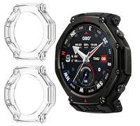 GIOPUEY Case Compatible with Amazfit T-Rex 3 Pro 48mm, [2 PACK] Soft TPU, Shock Resistant Cover - Transparent+Transparent