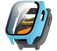 GIOPUEY Case Compatible with Cosmo JrTrack 5, Glass Protective Film + Hard Plastic Bezel Cover - blue