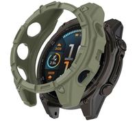 GIOPUEY Case Compatible with Garmin Tactix 8 AMOLED 47mm, Premium Soft TPU Silicone Protector Case Cover, Unique Design, Shockproof - green