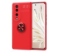 GIOPUEY Case Compatible with HONOR 70, Slim Phone Case, Soft Matte TPU Bumper Cover with Ring Holder [Anti-Fingerprint] [Shockproof] - Red