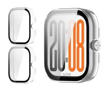 GIOPUEY Case Compatible with HONOR CHOICE INFOWEAR Watch 2 Pro, [2 PACK] Glass Protective Film + Hard Plastic Bezel Cover - Transparent+Transparent