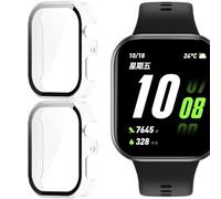 GIOPUEY Case Compatible with HONOR Choice Watch 2i, [2 PACK] Glass Protective Film + Hard Plastic Bezel Cover - Transparent+Transparent
