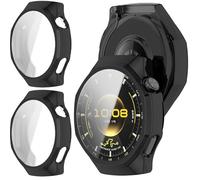 GIOPUEY Case Compatible with Huawei Watch GT 6 Pro 46mm, [2 PACK] Soft TPU, Shock Resistant Cover - BLACK+BLACK
