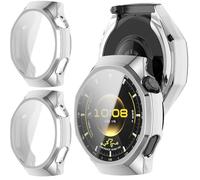 GIOPUEY Case Compatible with Huawei Watch GT 6 Pro 46mm, [2 PACK] Soft TPU, Shock Resistant Cover - Silver+Silver