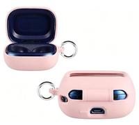 GIOPUEY Case Compatible with JBL Live Buds 4, Ultra-thin soft Cilicone Cover, Slim-Fit,Anti-Fall,Not Easy to Dirty - Pink