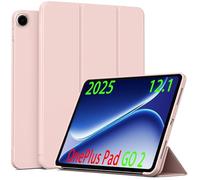 GIOPUEY Case Compatible with OnePlus Pad GO 2 12.1 2025, Flip PU Leather Cover [Soft silicone back cover], skin-like texture - Pink
