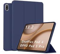 GIOPUEY Case Compatible with OPPO Pad 5 Pro 13.2, Flip PU Leather Cover [Soft silicone back cover], skin-like texture - DarkBlue