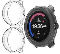 GIOPUEY Case Compatible with SUUNTO Run, [2 PACK] Soft TPU, Shock Resistant Cover - Transparent+Transparent