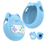 GIOPUEY Case Compatible with Tamagotchi Paradise, Cute funny cartoon Silicone TPU Soft Protective Case Cover with Keyring Included for Boys girls men women - blue