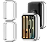 GIOPUEY Case Compatible with Xiaomi Band 10 Pro, [2 PACK] Hard Plastic Material, Anti-Bump Cover - silver