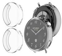 GIOPUEY Case Compatible with Xiaomi Watch S4 41mm, [2 PACK] Soft TPU, Shock Resistant Cover - Transparent+Transparent