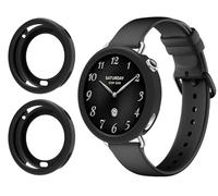 GIOPUEY Case Compatible with Xiaomi Watch S4 41mm, [2 PACK] Soft TPU Silicone Protective Case Cover, Shock Resistant - Black