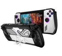 GIOPUEY Case for ASUS ROG Ally - With Stand - Clear PC & Soft TPU Bumper - Invisible Airbag Drop Protection - Black