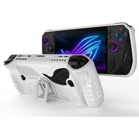 GIOPUEY Case for ASUS ROG Ally X 2024 - With Stand - Clear PC & Soft TPU Bumper - Invisible Airbag Drop Protection - White