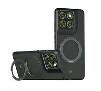 GIOPUEY Case for Lenovo ThinkPhone 25, Built in 360° Rotating Kickstand, Matte PC Back + TPU Bumper Shockproof Phone Cover - Black