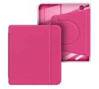 GIOPUEY Case for Tolino Vision Color/Vision 6, 360 Degree Rotating Detachable Magnetic Design Protective Adjustable Stand Cover Clear Back - Rose Red