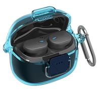 GIOPUEY Clear Case Compatible with JBL Tune Buds 2, Ultra-thin soft Cover, Slim-Fit,Anti-Fall,Not Easy to Dirty - transparent blue