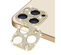 GIOPUEY Crystal Diamond Camera Protector Compatible with iPhone 14, iPhone 14 Plus Camera Lens Protector, BlingBling, Aluminum Alloy, Anti-Fall - gold