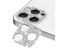 GIOPUEY Crystal Diamond Camera Protector Compatible with iPhone 14 Pro Max, iPhone 14 Pro Camera Lens Protector, BlingBling, Aluminum Alloy, Anti-Fall - silver