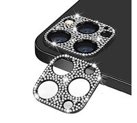 GIOPUEY Crystal Diamond Camera Protector Compatible with iPhone 14 Pro Max, iPhone 14 Pro Camera Lens Protector, BlingBling, Aluminum Alloy, Anti-Fall - black