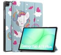 GIOPUEY Flip Case Compatible with Samsung Galaxy Tab A11 Plus, PU Leather Cover With Stand Function, 360° Protective - Horse