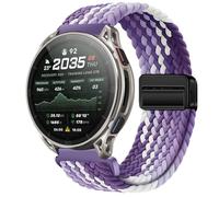 GIOPUEY Magnetic Strap Compatible with Amazfit Cheetah 2 Ultra, Flexible Nylon Braided Strap Replacement [Unisex] - Purple/White