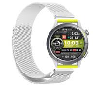 GIOPUEY Magnetic Strap Compatible with Amazfit Cheetah Round, Braided Stainless Steel Strap Replacement [Wear-resistant] - Silver